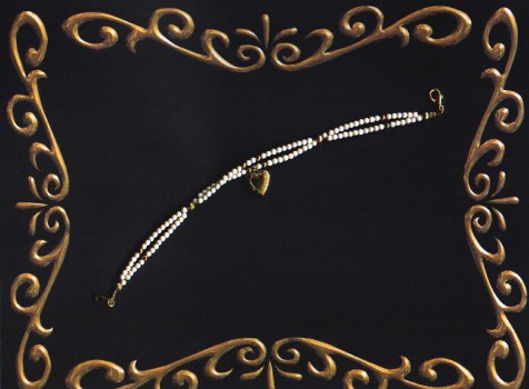 Custom ordered anklet, this is 4mm. real ivory, and g/f beads, with a heart-shaped locket. 